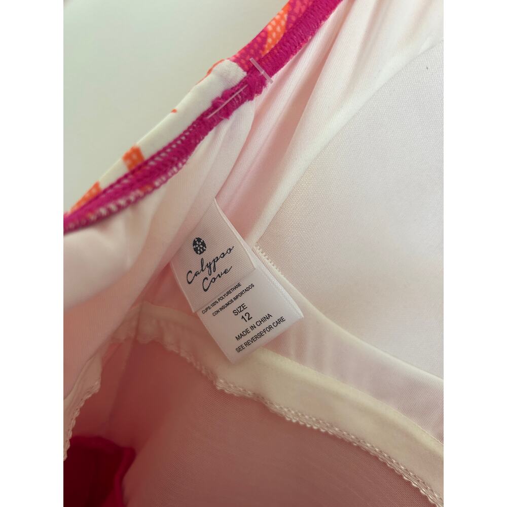 Calypso Cove Pink Floral Swim Dress One Piece Swimsuit, Size 12 - Picture 6 of 8